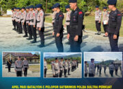 Apel Pagi Batalyon C Pelopor Satbrimob Polda Sultra Perkuat Kesiapsiagaan Jaga Kamtibmas Kondusif di Bulan Ramadhan