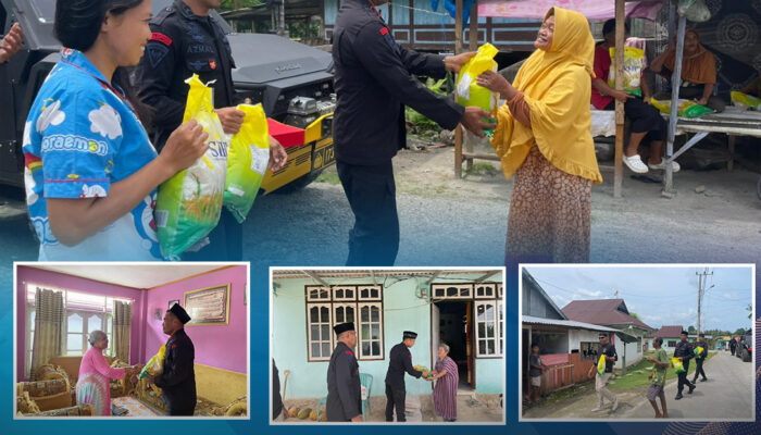 Batalyon B Pelopor Satbrimob Polda Sultra Gelar Bakti Sosial Pembagian Sembako di Desa Tolandona, Buton Tengah