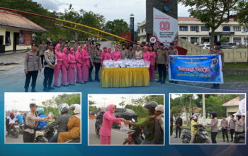 Wujud Kepedulian di Bulan Suci, Personel Satbrimob Polda Sultra Bersama Bhayangkari Bagikan Takjil kepada Masyarakat