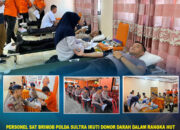 Personel Sat Brimob Polda Sultra Ikuti Donor Darah dalam Rangka HUT Basarnas ke-54 di Kendari