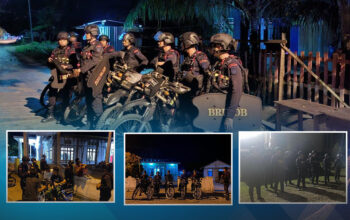 Patroli KRYD Batalyon B Pelopor Satbrimobda Sultra Sambangi Warga Bosoa dan Laompo, Pastikan Keamanan Shalat Tarawih