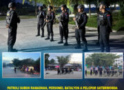 Patroli Subuh Ramadhan, Personel Batalyon A Pelopor Satbrimobda Sultra Siaga di Bundaran Gubernur Demi Jaga Kamtibmas