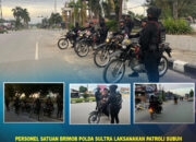 Personel Satuan Brimob Polda Sultra Laksanakan Patroli Subuh Ramadhan di Wilayah Hukum Polres Kendari