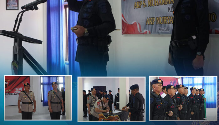 Momentum Penyegaran Organisasi, Dansat Brimob Polda Sultra Pimpin Sertijab Kasi Provos