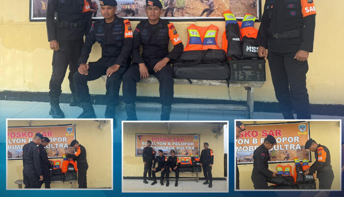 Batalyon B Pelopor Satbrimob Polda Sultra Siaga SAR di Kepulauan Buton, Antisipasi Potensi Bencana Alam