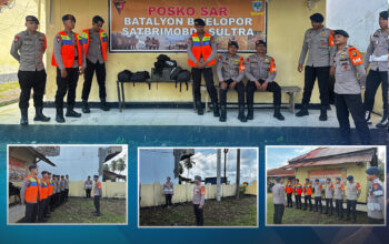 Siaga SAR Batalyon B Pelopor Satbrimob Polda Sultra, Wujud Kesiapsiagaan Hadapi Potensi Bencana di Lakambau Batauga