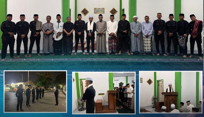 Perkuat Sinergi dan Harkamtibmas, Personel Den Gegana Satbrimob Polda Sultra Laksanakan Tarawih Kamtibmas di Masjid Nurul Ridha