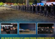 Apel Malam dan Pelepasan Cuti Lebaran Personel Satbrimob Polda Sultra