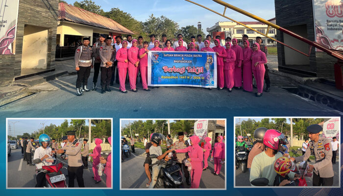 Personel Satuan Brimob Polda Sultra dan Bhayangkari Berbagi Takjil, Wujud Kepedulian di Bulan Suci Ramadan