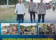 Wujud Kepedulian Lingkungan, Personel Batalyon A Pelopor Bersama Remaja Satbrimob Polda Sultra Laksanakan Aksi Bersih Sampah