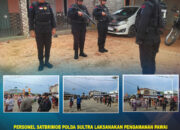 Personel Satbrimob Polda Sultra Laksanakan Pengamanan Pawai Ogoh-Ogoh Sambut Hari Raya Nyepi di Kabupaten Bombana