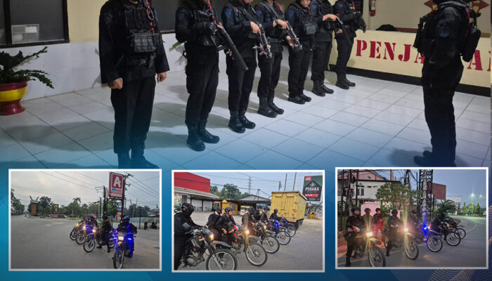 Jaga Kondusifitas Ramadhan, Personel Batalyon A Pelopor Satbrimobda Sultra Laksanakan Patroli Subuh di Wilayah Hukum Polres Kendari