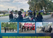 Personel Batalyon A Pelopor Satbrimobda Sultra Laksanakan Patroli dan Stand By Jelang Berbuka Puasa di Masjid Haji Latjinta Hidayatullah