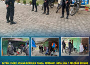 Patroli Sore Jelang Berbuka Puasa, Personel Batalyon C Pelopor Brimob Polda Sultra Sambangi Warga Desa Latawaro