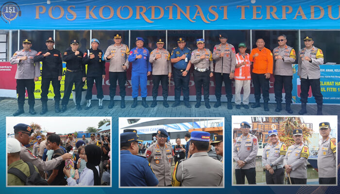 Kapolda Sultra Didampingi Dansat Brimob Tinjau Arus Mudik di Pelabuhan Nusantara Kendari, Pastikan Keamanan dan Kelancaran