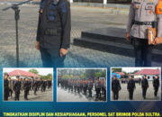 Tingkatkan Disiplin dan Kesiapsiagaan, Personel Sat Brimob Polda Sultra Laksanakan Apel Pagi