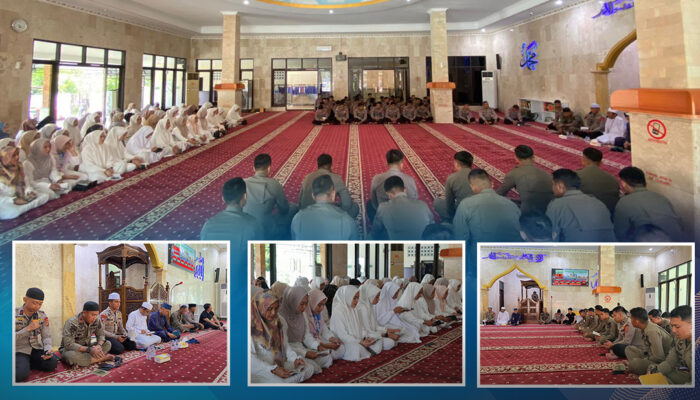 Memperkuat Iman dan Kebersamaan, Personel Satbrimob Polda Sultra Gelar Binrohtal Bersama Bhayangkari di Masjid At-Taqwa