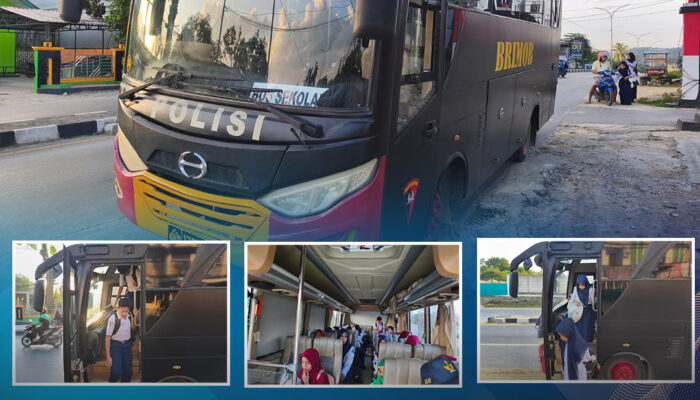 Brimob Polda Sultra Hadir untuk Negeri, Personel Berikan Pelayanan Bus Sekolah Gratis bagi Pelajar
