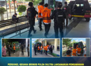 Personel Gegana Brimob Polda Sultra Laksanakan Pengamanan Ketat Sidang Tahanan KPK di Pengadilan Tipikor Baruga