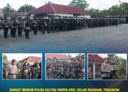 Dansat Brimob Polda Sultra Pimpin Apel Gelar Pasukan, Tegaskan Kesiapan Pengamanan May Day