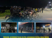 Personel Satbrimob Polda Sultra Laksanakan Patroli Skala Besar, Perkuat Stabilitas Kamtibmas di Wilkum Polresta Kendari