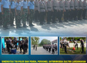 Sinergitas TNI-Polri dan Pemda, Personel Sat Brimob Polda Sultra Laksanakan Pembersihan Lingkungan Pasca HUT Sultra di Kawasan Eks MTQ