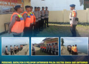 Personel Batalyon B Pelopor Satbrimob Polda Sultra Siaga SAR Antisipasi Bencana Alam di Wilayah Hukum Polres Buton