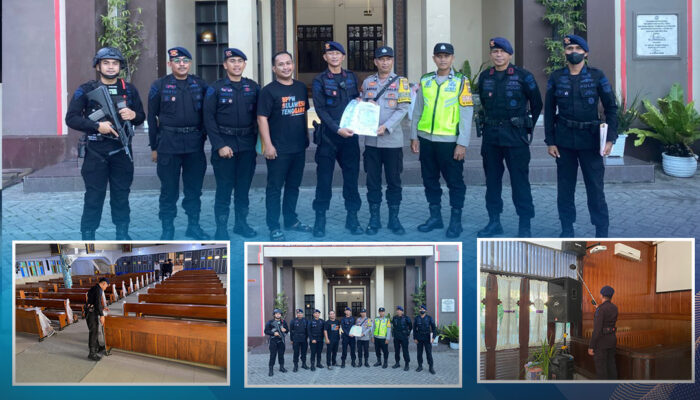 Jamin Keamanan Ibadah Paskah, Personel Jibom dan KBR Detasemen Gegana Brimob Polda Sultra Laksanakan Sterilisasi Gereja di Kendari