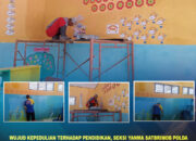Wujud Kepedulian Terhadap Pendidikan, Seksi Yanma Satbrimob Polda Sultra Laksanakan Pengecatan TK Kemala Bhayangkari