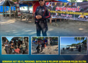 Semarak HUT ke-13, Personel Batalyon B Pelopor Satbrimob Polda Sultra Gelar Bakti Sosial di Pantai Nirwana Baubau