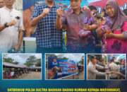 Satbrimob Polda Sultra Bagikan Daging Kurban kepada Masyarakat, Wujud Kepedulian dan Pengabdian Polri