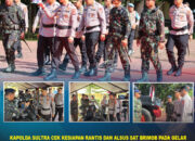 Kapolda Sultra Cek Kesiapan Rantis dan Alsus Sat Brimob pada Gelar Pasukan Welcome Parade