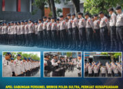 Apel Gabungan Personel Brimob Polda Sultra, Perkuat Kesiapsiagaan Pengamanan May Day di Pelataran DPRD Provinsi