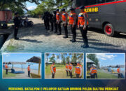 personel batalyon c pelopor satuan Brimob polda Sultra Perkuat  Pengamanan Objek Wisata Saat Libur Akhir Pekan