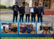 Detasemen Gegana Satbrimob Polda Sultra Sterilisasi Vihara Eka Dharma Manggala, Pastikan Perayaan Waisak Berjalan Aman dan Khidmat