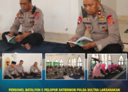 Personel Batalyon C Pelopor Satbrimob Polda Sultra Laksanakan Binrohtal di Masjid Al-Ikhlas untuk Perkuat Iman dan Integritas