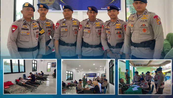 HUT ke-80 Pomad: Personel Satbrimob Sultra Ikut Serta dalam Donor Darah Massal