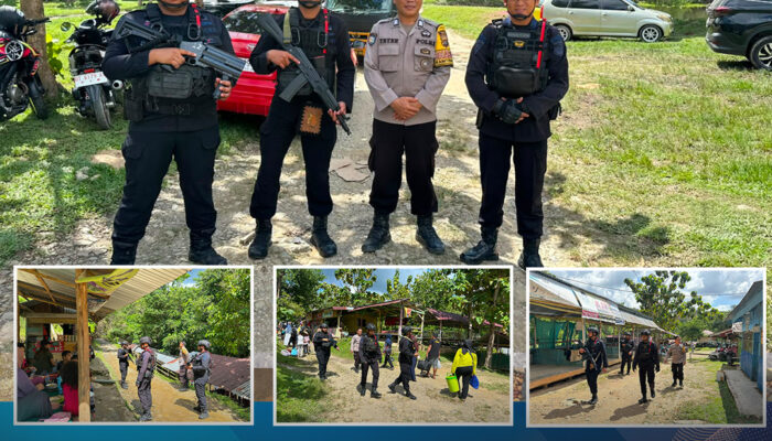 Patroli Akhir Pekan, Sat Brimobda Sultra Hadir Berikan Rasa Aman di Wisata Permandian Boro-Boro Konawe Selatan