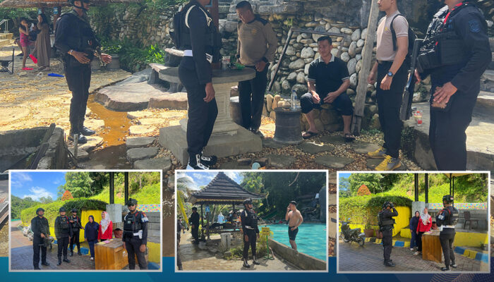 Patroli Rutin Akhir Pekan, Personel Batalyon A Pelopor Satbrimob Polda Sultra Jaga Keamanan Kawasan Wisata Kota Kendari