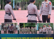 Dansat Brimob Polda Sultra Pimpin Anev Gladi Kolone Senjata dan Senam Borgol, Matangkan Persiapan Peringatan Hari Bhayangkara ke-80