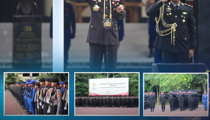 Personel Satbrimob Polda Sultra Ikuti Upacara Peringatan Hari Lahir Pancasila di Mapolda Sultra