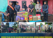 Dansat Brimob Polda Sultra Kombes Pol. Agus Setiawan, S.I.K. Salurkan Bantuan Sosial kepada Korban Kebakaran di Konawe Selatan