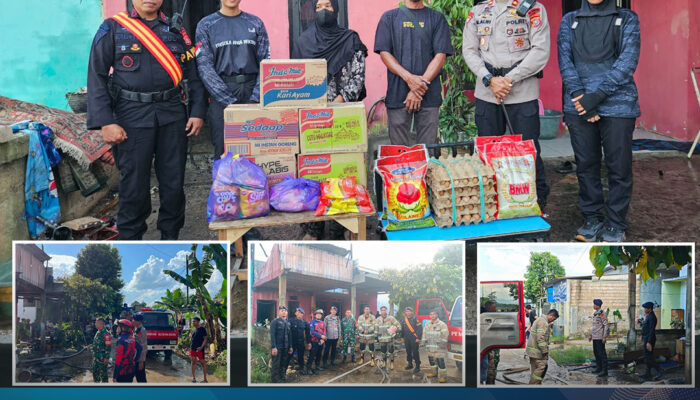 Dansat Brimob Polda Sultra Kombes Pol. Agus Setiawan, S.I.K. Salurkan Bantuan Sosial kepada Korban Kebakaran di Konawe Selatan