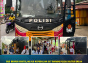 Bus Brimob Gratis, Wujud Kepedulian Sat Brimob Polda Sultra dalam Mendukung Akses Pendidikan Generasi Penerus Bangsa