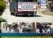 SATBRIMOB POLDA SULTRA SALURKAN BANTUAN AIR BERSIH UNTUK WARGA DESA BAJOE MEKAR TERDAMPAK KEMARAU