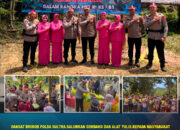 Dansat Brimob Polda Sultra Salurkan Sembako dan Alat Tulis kepada Masyarakat Kelurahan Sabilambo dalam Rangka Peresmian Jembatan Merah Putih Presisi Nusantara