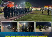 Patroli Skala Besar Malam Hari, Satbrimob Polda Sultra Tingkatkan Kamtibmas di Wilayah Hukum Polresta Kendari
