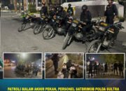 Patroli Malam Akhir Pekan, Personel Satbrimob Polda Sultra Ciptakan Situasi Aman dan Kondusif di Kota Kendari