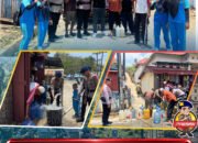 Brimob Polda Sultra Salurkan Air Bersih bagi Warga Terdampak Kekeringan di Kelurahan Purirano