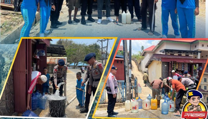 Brimob Polda Sultra Salurkan Air Bersih bagi Warga Terdampak Kekeringan di Kelurahan Purirano